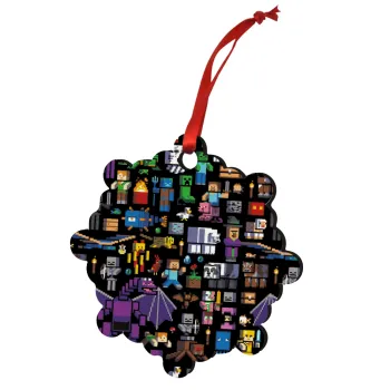 Minecraft Characters, Christmas ornament snowflake wooden 7.5cm