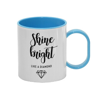 Bright, Shine like a Diamond, Κούπα (πλαστική) (BPA-FREE) Polymer Μπλε για παιδιά, 330ml