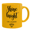 Ceramic coffee mug yellow, 330ml