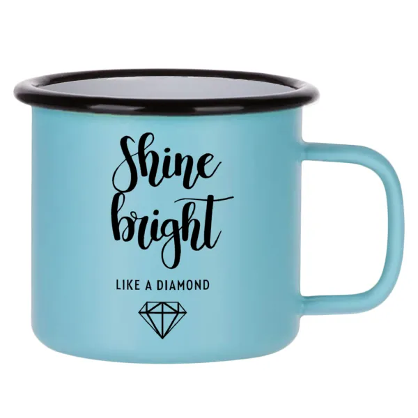 Bright — Κούπα Μεταλλική εμαγιέ ΜΑΤ σιέλ 360ml