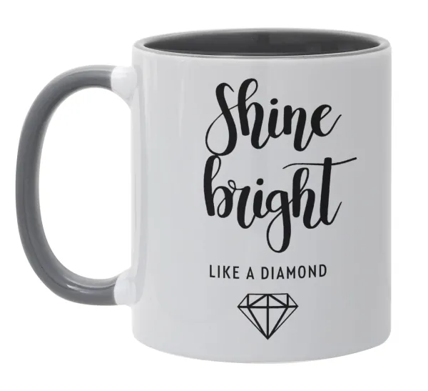 Bright — Κούπα χρωματιστή γκρι, κεραμική, 330ml