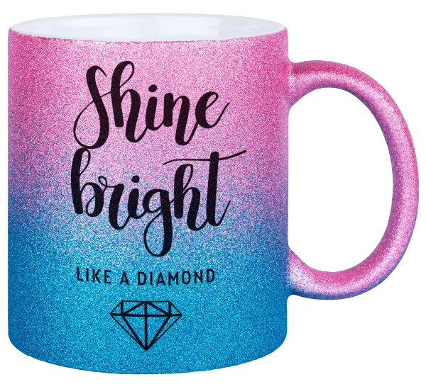 Bright — Κούπα Χρυσή/Μπλε Glitter, κεραμική, 330ml