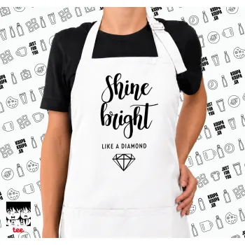 Bright, Shine like a Diamond, Ποδιά μακριά Σεφ ολόσωμη με τσέπες white (ΕΝΗΛΙΚΩΝ)