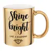 Mug ceramic, gold mirror, 330ml