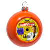 Orange Christmas tree ornament bauble 8cm