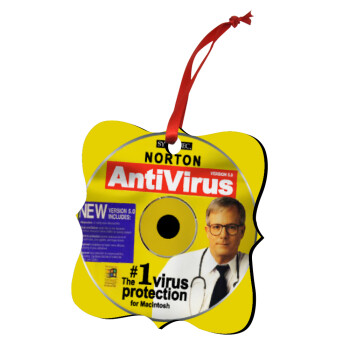 Norton antivirus, Christmas ornament polygon wooden 7.5cm