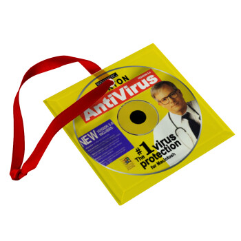 Norton antivirus, Christmas ornament, glass square ornament 9x9cm