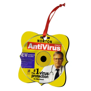 Norton antivirus, Christmas ornament polygon wooden 7.5cm