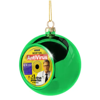 Norton antivirus, Green Christmas tree ornament ball 8cm