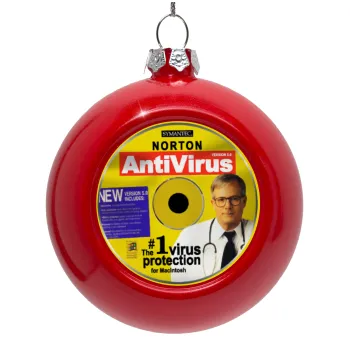 Norton antivirus, Red Christmas tree ornament bauble 8cm