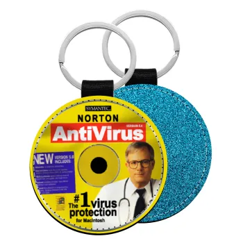 Norton antivirus, Μπρελόκ Δερματίνη, στρογγυλό ΜΠΛΕ (5cm)