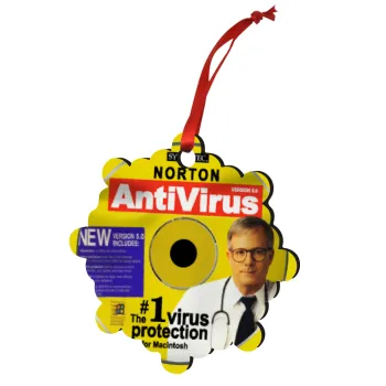 Norton antivirus, Christmas ornament snowflake wooden 7.5cm