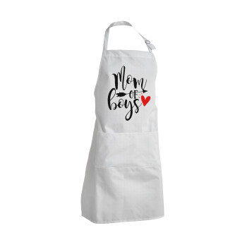 Mom of boys, Adult Chef Apron (with sliders and 2 pockets)