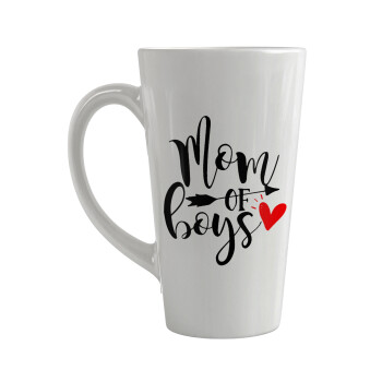 Mom of boys, Κούπα κωνική Latte Μεγάλη, κεραμική, 450ml