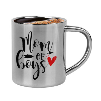 Mom of boys, Double-wall metal cup for espresso (220ml)