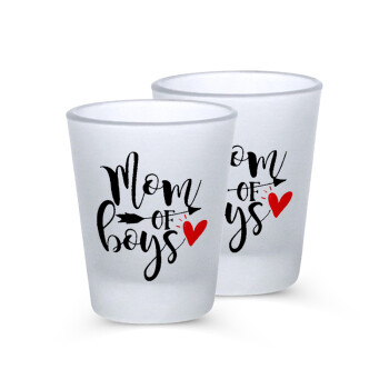 Mom of boys, Σφηνοπότηρα γυάλινα 45ml του πάγου (2 τεμάχια)