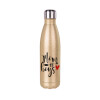 Glitter gold stainless steel thermos bottle, double-walled, 500ml