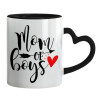 Mug heart black handle, ceramic, 330ml