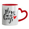 Mug heart red handle, ceramic, 330ml
