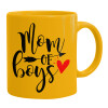 Ceramic coffee mug yellow, 330ml
