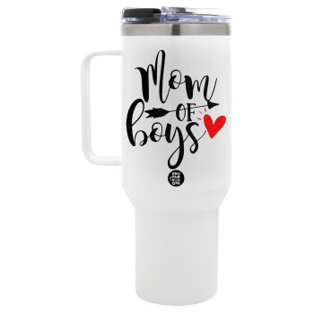 Mom of boys, Mega Stainless steel Tumbler with lid, double wall 1,2L