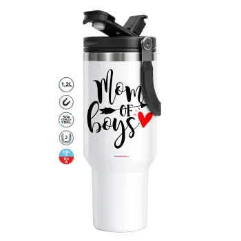 Mom of boys, Mega Travel Mug / Κούπα Ταξιδίου, διπλού τοιχώματος (θερμό) 1,2L