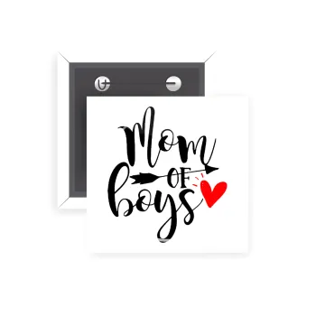 Mom of boys, Κονκάρδα παραμάνα τετράγωνη 5x5cm