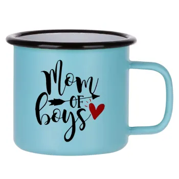 Mom of boys, Κούπα Μεταλλική εμαγιέ ΜΑΤ σιέλ 360ml