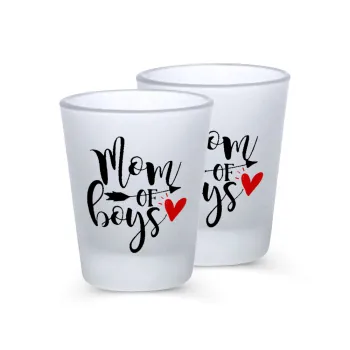 Mom of boys, Σφηνοπότηρα γυάλινα 45ml του πάγου (2 τεμάχια)