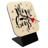 Quartz Table clock in natural wood (10cm)
