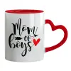 Mug heart red handle, ceramic, 330ml