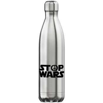 STOP WARS, Inox (Stainless steel) hot metal mug, double wall, 750ml