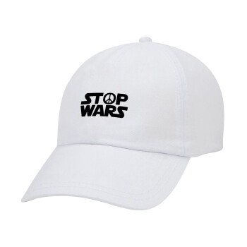 STOP WARS, Καπέλο Baseball Λευκό (5-φύλλο, unisex)