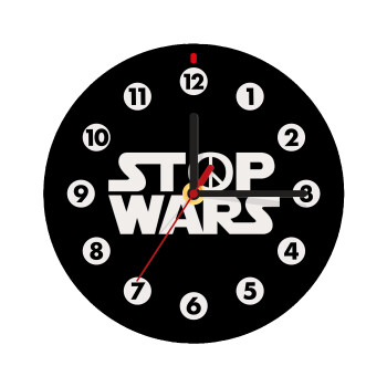 STOP WARS, Wooden wall clock (20cm)