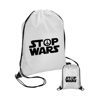 STOP WARS, Τσάντα πουγκί με μαύρα κορδόνια (1 τεμάχιο)