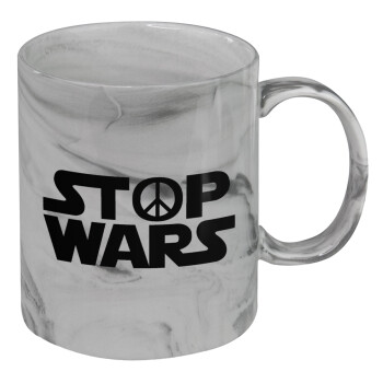 STOP WARS, Mug ceramic marble style, 330ml