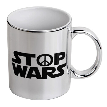 STOP WARS, Mug ceramic, silver mirror, 330ml
