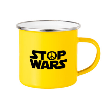 STOP WARS, Κούπα Μεταλλική εμαγιέ Κίτρινη 360ml