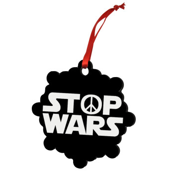 STOP WARS, Χριστουγεννιάτικο στολίδι snowflake ξύλινο 7.5cm