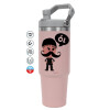 Pink color, 890ml (30oz) stainless Steel Tumbler with Handle