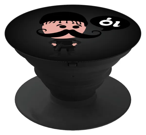 Κρητικός "Οι" — Phone Holders Stand  Black Hand-held Mobile Phone Holder