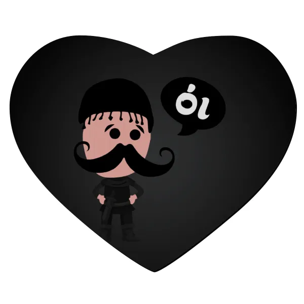 Κρητικός "Οι" — Mousepad heart 23x20cm