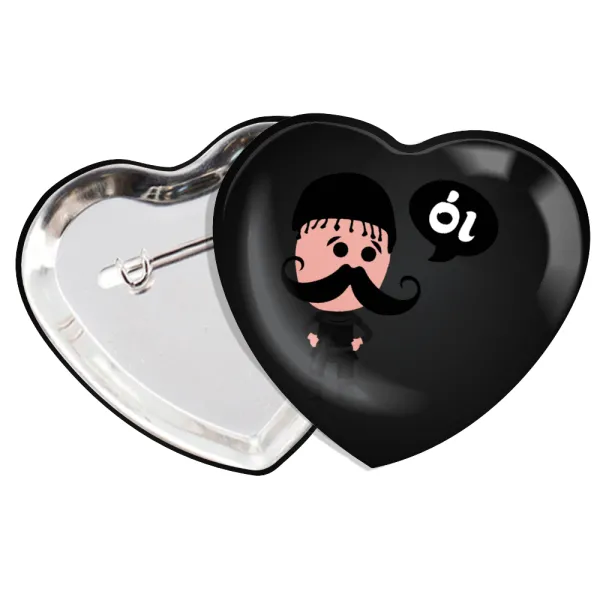 Κρητικός "Οι" — Heart pin badge (57x52mm)