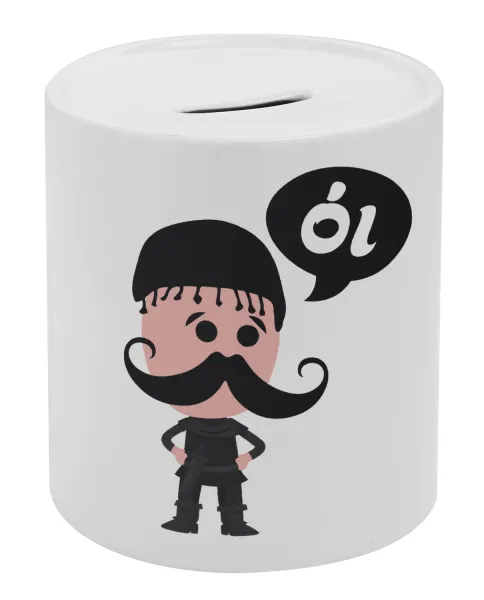 Κρητικός "Οι" — Porcelain money box with stopper