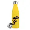 Yellow Stainless Steel Metallic Thermos, double-walled, 500ml