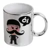 Mug ceramic, silver mirror, 330ml