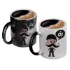 Color changing magic Mug, ceramic, 330ml when adding hot liquid inside, the black colour desappears (1 pcs)
