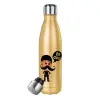 Glitter gold stainless steel thermos bottle, double-walled, 500ml