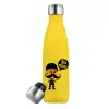 Yellow Stainless Steel Metallic Thermos, double-walled, 500ml