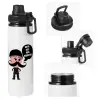 Metal water bottle with safety cap, aluminum 850ml